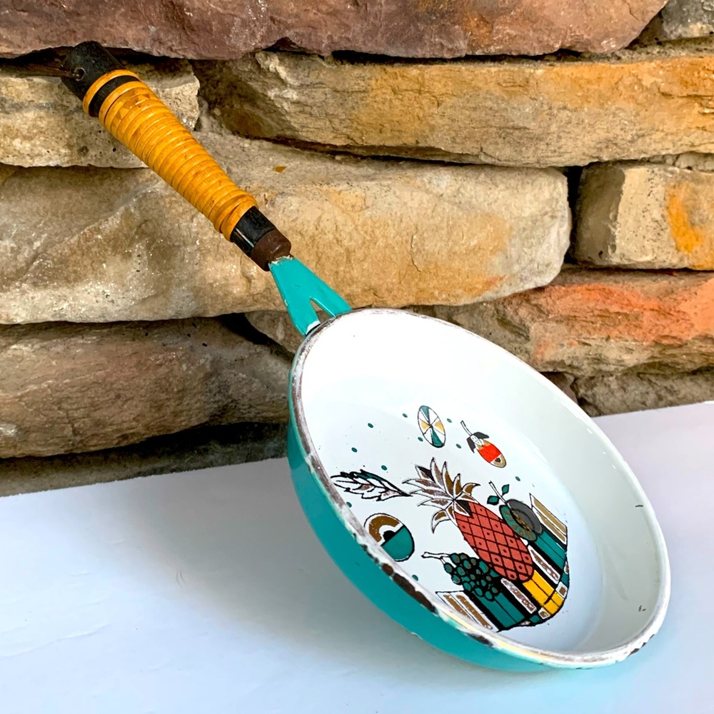 VTG Georges Briard Enamelware Mini Saucepan MCM Mid-century Skillet Scandinavian